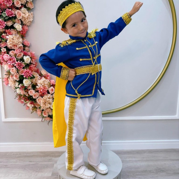 Conjunto Fantasia Príncipe Luxo Azul Royal