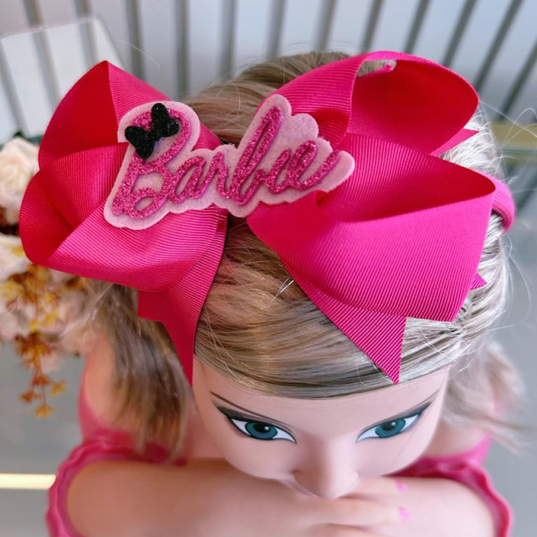 Tiara Infantil da Barbie Pink Com Nó Super Luxo