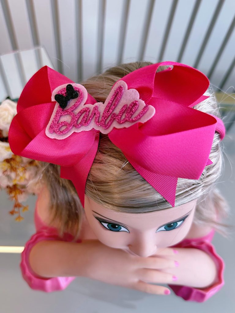 Tiara Infantil da Barbie Pink Com Nó Super Luxo