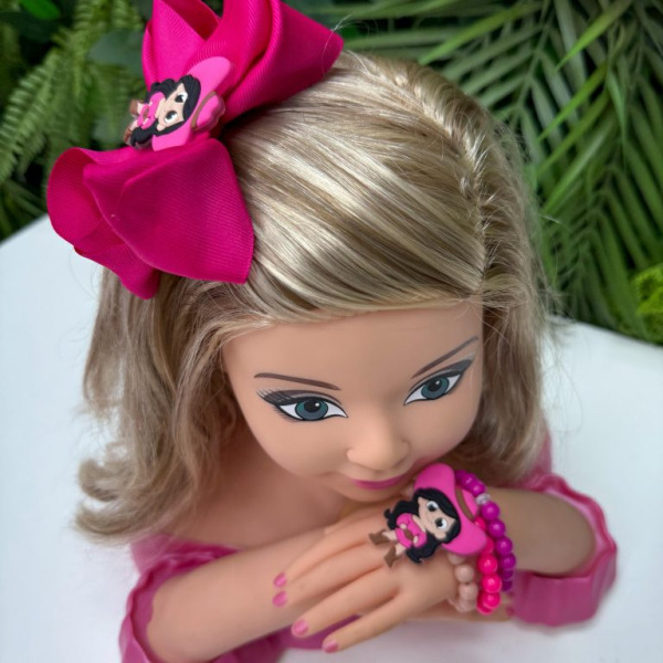Laço Belli Tematico Ana Castela + Pulseira Pink