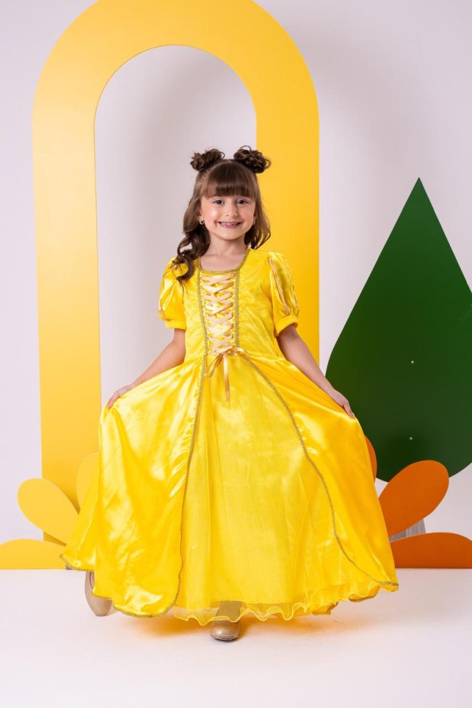 Fantasia Princesa Belli Princesa Amarela Longa Modelo 2