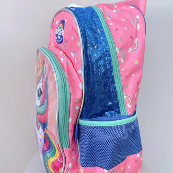 Mochila Infantil C/ Rodinhas Unicórnio Colorida Up4you Luxo