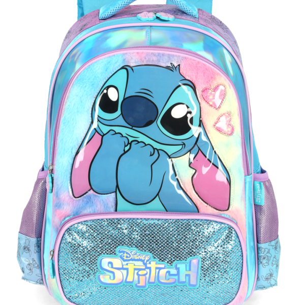 Mochila Infantil Costas da Lilo Stitch e Angel Azul