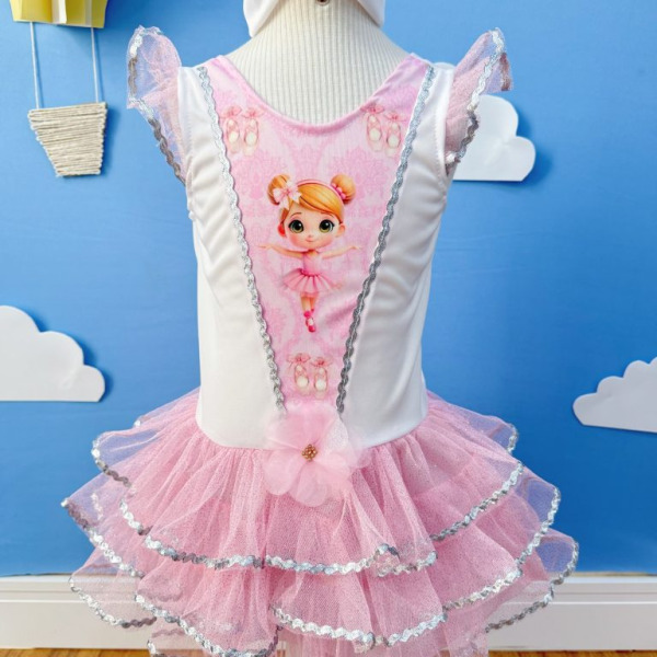 Fantasia Infantil da Bailarina Encantada C/ Faixa Cabelo Festas