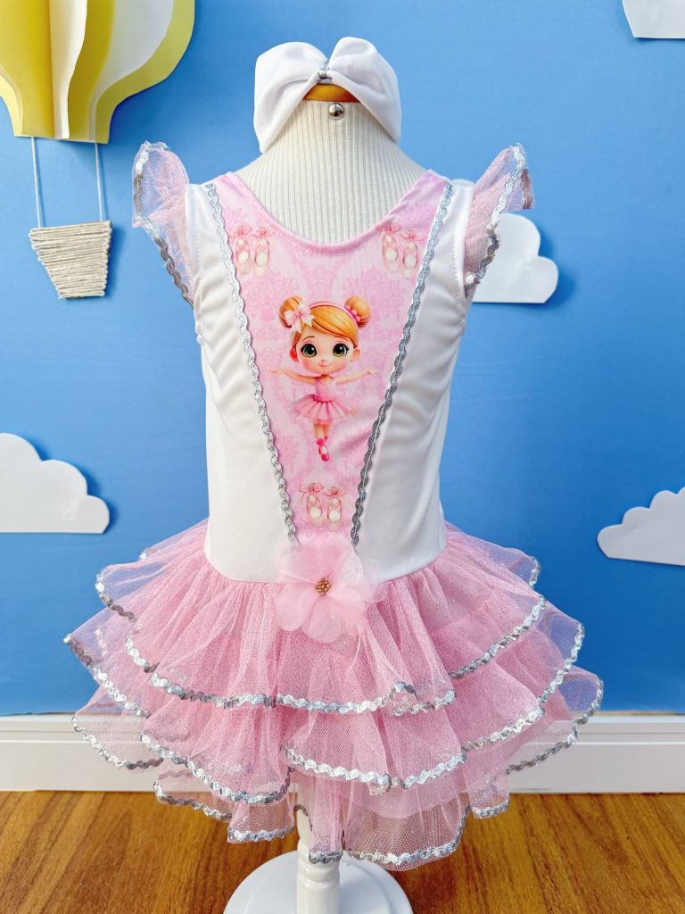 Fantasia Infantil da Bailarina Encantada C/ Faixa Cabelo Festas