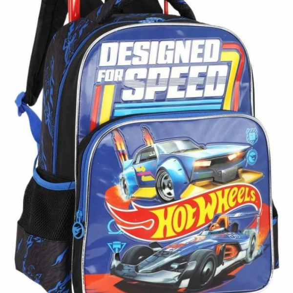 Mochila De Rodinha E Costas Hot Wheels Designed For Speed Azul