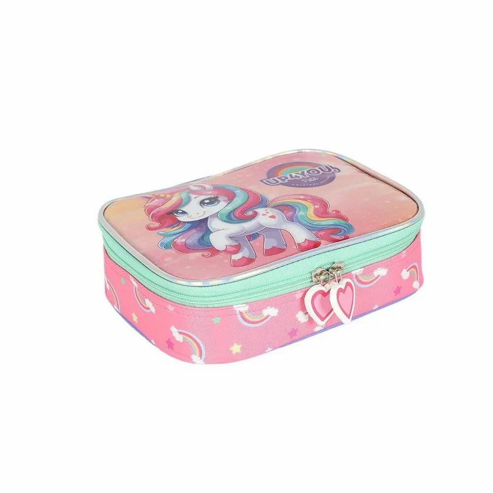 Estojo Box Infantil Unicórnio Colorida Up4you Luxo
