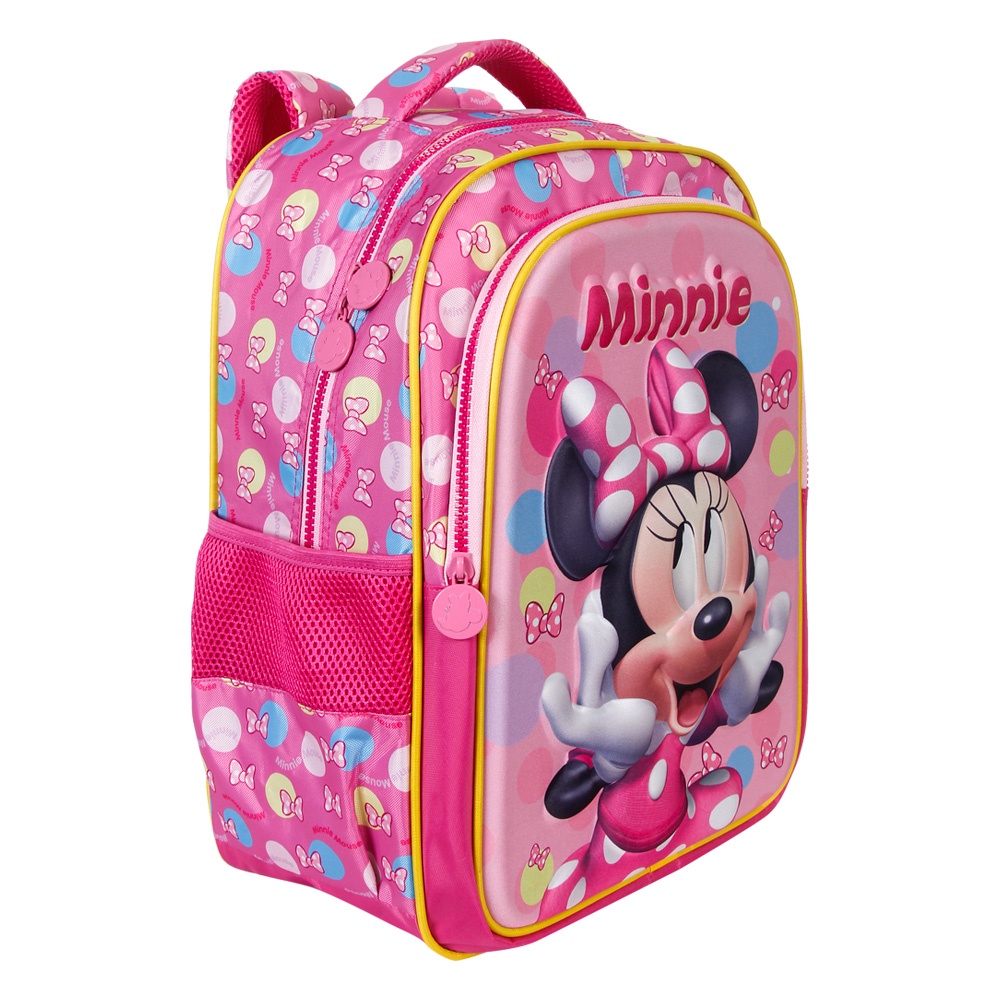 Mochila Costas Infantil da Minnie Rosa Colorida Tam.16