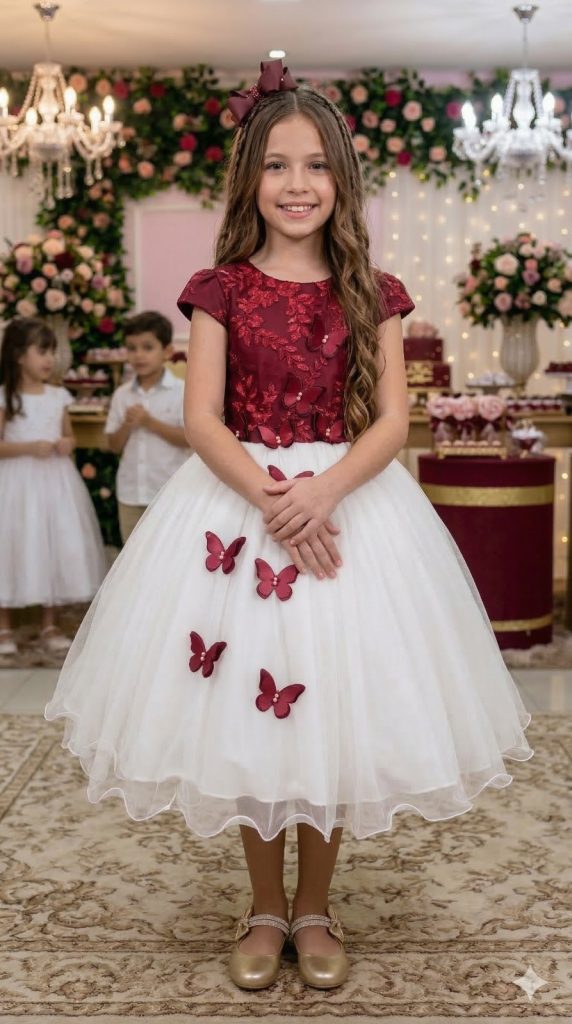 Vestido Juvenil - Midi Vila Lele Sabrina Marsala e Off