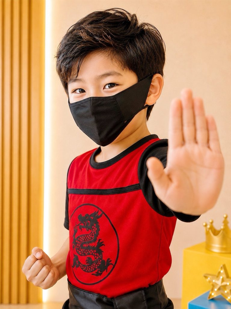 Fantasia Infantil Guerreiro Ninja Samurai C/ Faixa Festas