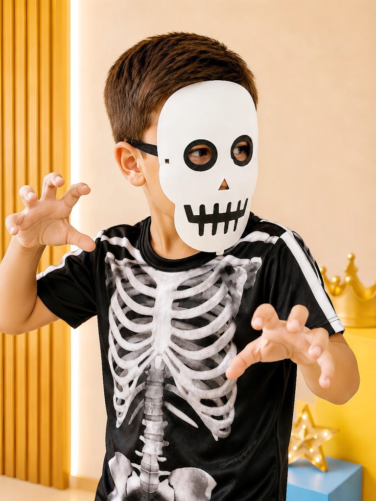Fantasia Infantil Caveira C/ Máscara