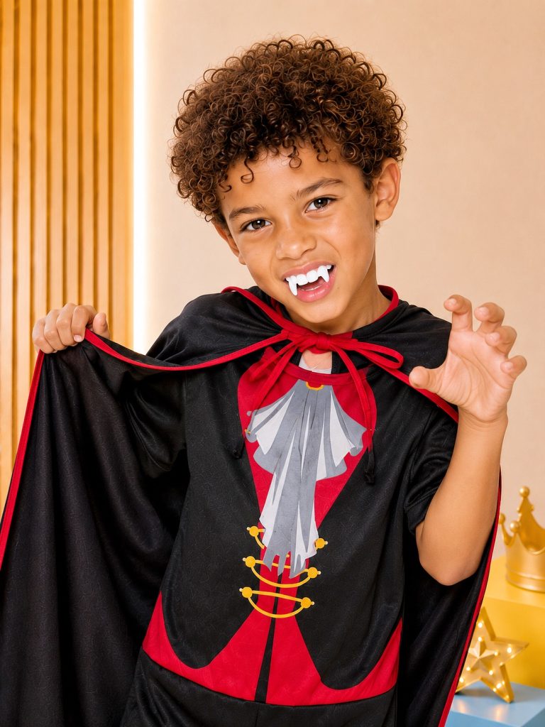 Fantasia Infantil Vampiro Capa e Dentadura