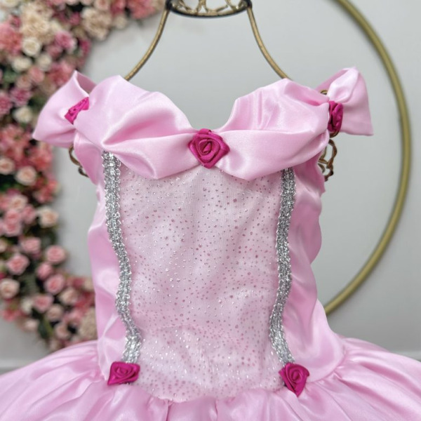 Fantasia Infantil Rosa Princesas Bela Adormecida e Aurora