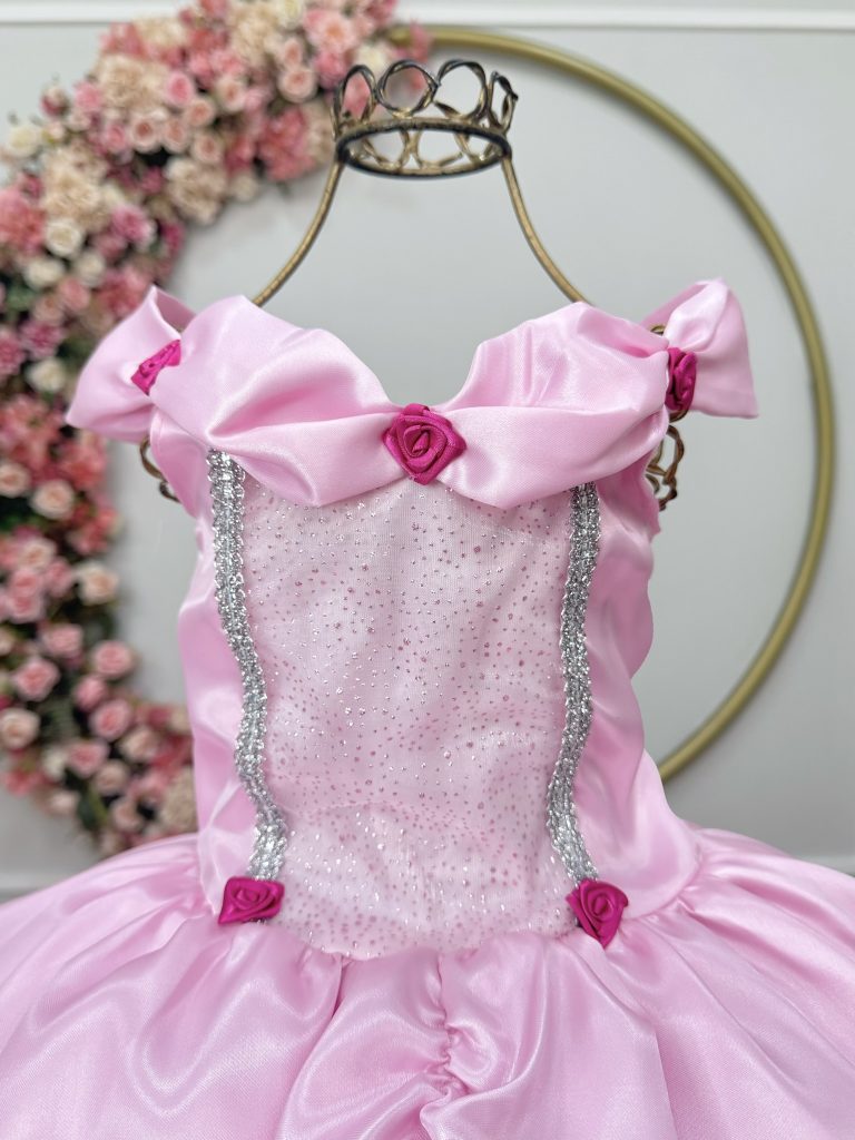 Fantasia Infantil Rosa Princesas Bela Adormecida e Aurora