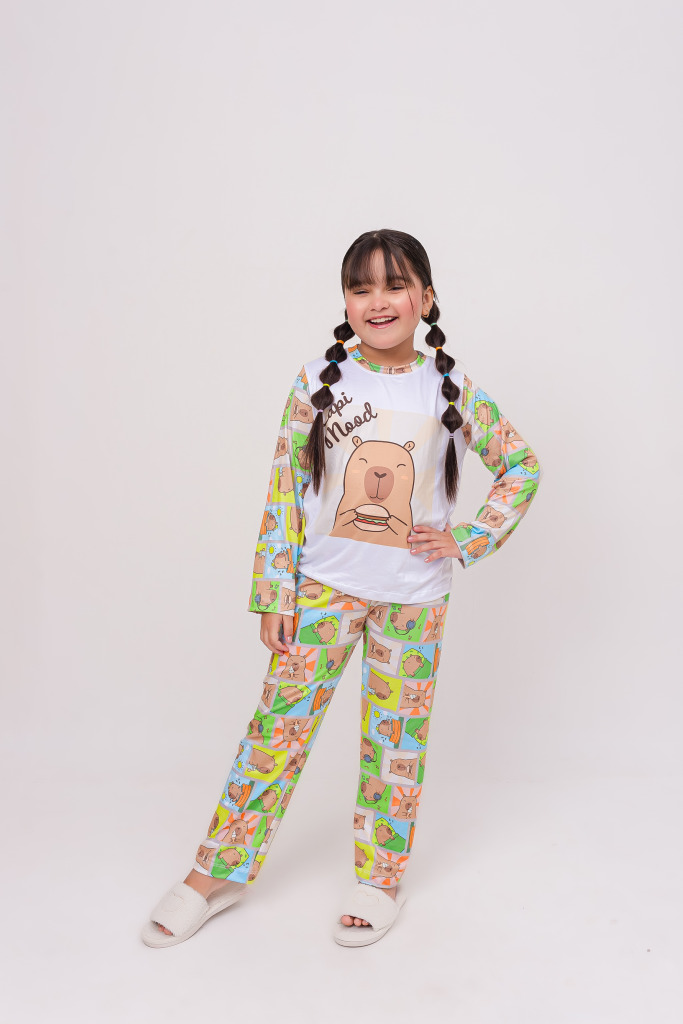 Pijama Infantil Menina Longo Capi Mood Colorido