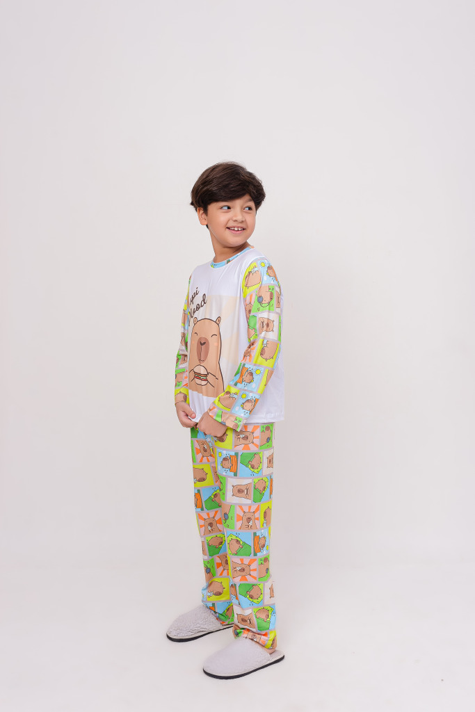 Pijama Infantil Menino Longo Capi Mood Colorido