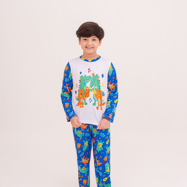 Pijama Infantil Menino Longo Jaca Music – Azul Royal