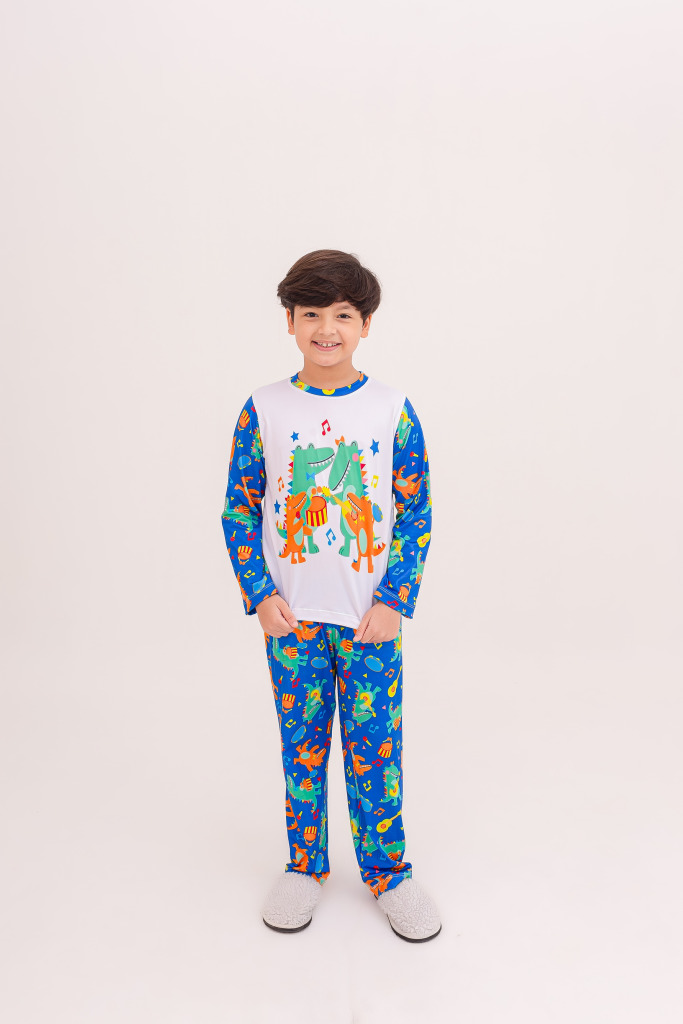 Pijama Infantil Menino Longo Jaca Music – Azul Royal