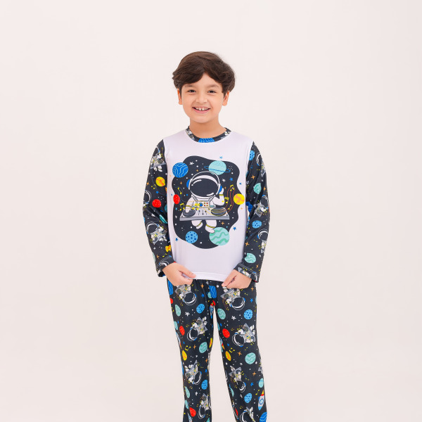 Pijama Infantil Menino Longo Astronauta DJ Preto