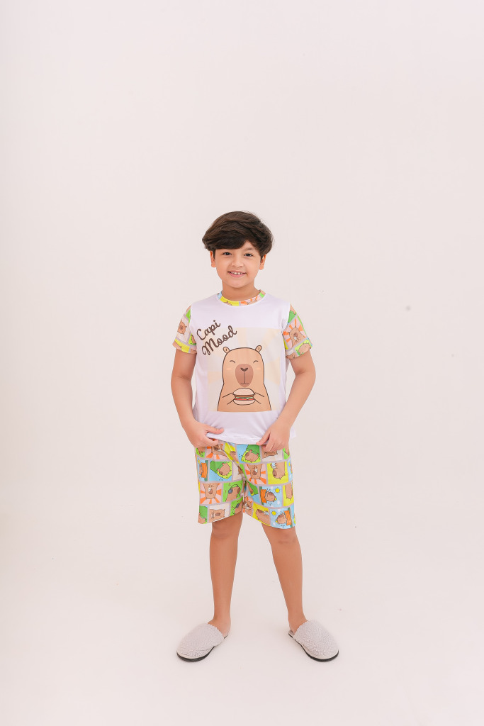 Pijama Infantil Menino Curto Capi Mood Colorido